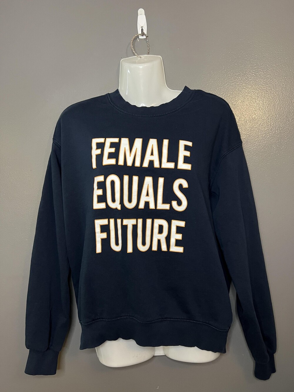 Female Equals Future H&M Divided Sweatshirt Womens Small Navy Graphic Crewneck